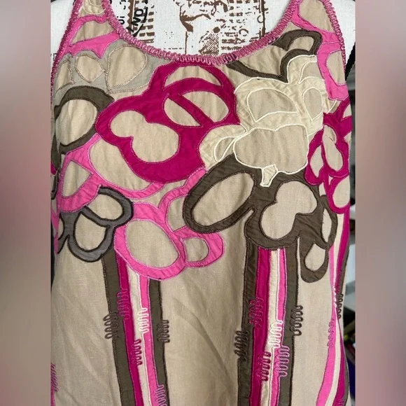 Anthropologie Ranna Gill quilted embroidered swim cover /dress small - Picture 2 of 14